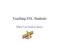 Teaching ESL Students What You Need to Know What is ELL Th