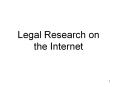 Legal Research on the Internet Internet Research Tool