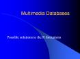Multimedia Databases Possible solutions to the R limitation