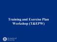 Training and Exercise Plan Workshop (T&EPW) Today s Agend