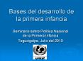 Bases del desarrollo de la primera infancia Seminario sobr