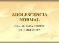 ADOLESCENCIA NORMAL DRA. AMANDA BENITEZ DR. JORGE ZAPPA CAS