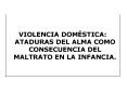 VIOLENCIA DOM STICA: ATADURAS DEL ALMA COMO CONSECUENCIA DE