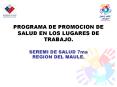 programa de promocion de salud en los lugares de trabajo
