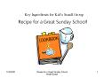 Key Ingredients for Kid s Small Group Recipe for a Grea