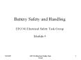 Battery Safety and Handling EFCOG Electrical Safety Tas
