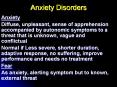 Anxiety Disorders Anxiety Diffuse, unpleasant, sense o
