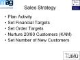 Sales Strategy Plan Activity Set Financial Targets Set Orde