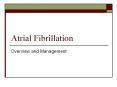 Atrial Fibrillation Overview and Management What is it? Mos