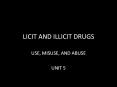 LICIT AND ILLICIT DRUGS USE, MISUSE, AND ABUSE UNIT 5 Dru