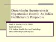 Disparities in Hypertension & Hypertension Control: A