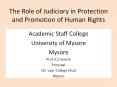 The Role of Judiciary in Protection and Promotion of Huma