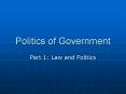 Politics of Government Part 1: Law and Politics Mr. Smit