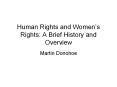 Human Rights and Women s Rights: A Brief History an