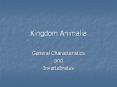 Kingdom Animalia General Characteristics and Invertebrate