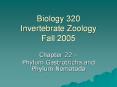 Biology 320 Invertebrate Zoology Fall 2005 Chapter 22 