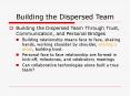 Building the Dispersed Team Building the Dispersed Tea