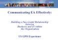 Communicating EA Effectively: Building a Successfu