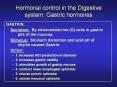 Hormonal control in the Digestive system: Gastric hormone