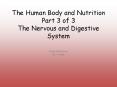 The Human Body and Nutrition Part 3 of 3 The Nervous an