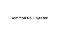 Common Rail Injector Common Rail Injectors First Generatio