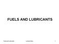 FUELS AND LUBRICANTS Fuels and Lubricants Lecture Note