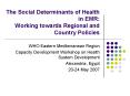 The Social Determinants of Health in EMR: Working toward