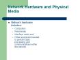 Network Hardware and Physical Media Network hardwar