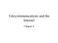 Telecommunications and the Internet Chapter 4 The Role o