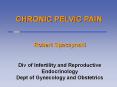 CHRONIC PELVIC PAIN Robert Spaczynski Div of Infertility an