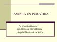 ANEMIA EN PEDIATRIA Dr. Carrillo Henchoz Jefe Servici