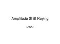 Amplitude Shift Keying (ASK) Introduction Amplitude-shif