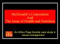 McDonald s Corporation And The Issue of Health and Nutritio