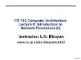 CS 162 Computer Architecture Lecture 8: Introduction t