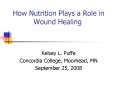 How Nutrition Plays a Role in Wound Healing Kelsey L. Puff