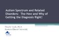 Autism Spectrum and Related Disorders: The How and Why o