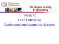 Six Sigma Quality Engineering Week 10 Lean Enterpris