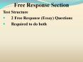 Free Response Section Test Structure 2 Free Response (Essay