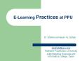 E-Learning Practices at PPU Dr. Mahmoud Hasan AL-Sahe