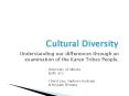 Cultural Diversity Understanding our differences through a