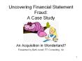 Uncovering Financial Statement Fraud: A Case Study A