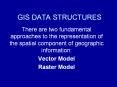 GIS DATA STRUCTURES There are two fundamental approaches t