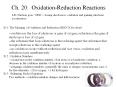Ch. 20: Oxidation-Reduction Reactions LEO the lion goes  GE