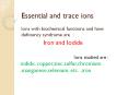 Essential and trace ions Ions with biochemical functions an