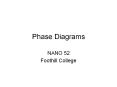 Phase Diagrams NANO 52 Foothill College Phases of Matte