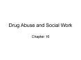 Drug Abuse and Social Work Chapter 16 Introduction In th