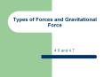 Types of Forces and Gravitational Force 4.6 and 4.7 4.