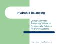 Hydronic Balancing Using Automatic Balancing Valves t
