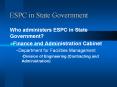 ESPC in State Government Who administers ESPC in Stat