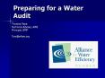 Preparing for a Water Audit Thomas Pape Technical Advisor